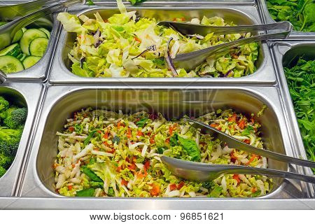 Salad bar in a restaurant