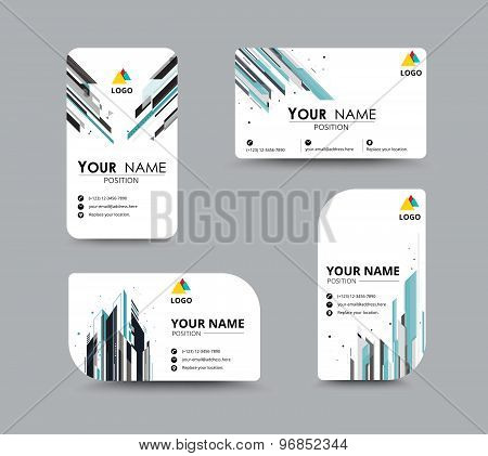 Abstract Business Card Template With Sample Name Position. City Abstract Concept. Vector Illustratio