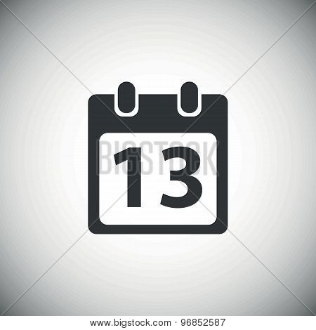 Black day 13 calendar icon