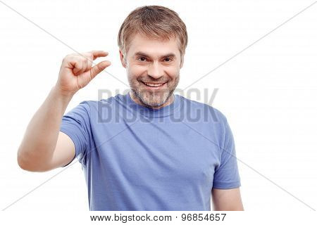 Smiling man expressing positivity