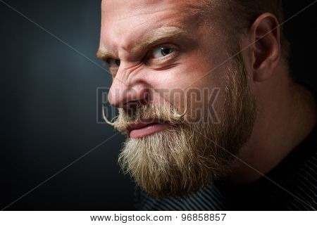 Frightening bearded man