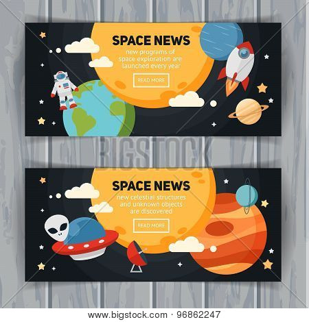 Space Theme Banners And Cards