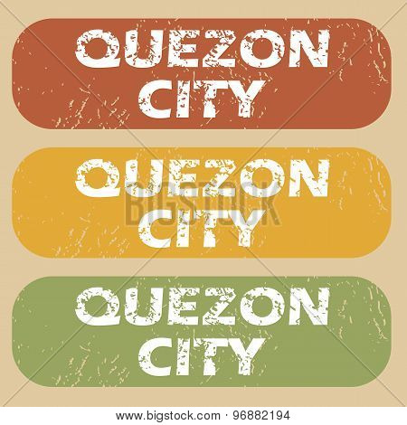 Vintage Quezon City stamp set