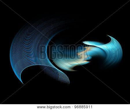 Abstract Fractal Design. Rotation In Blue.