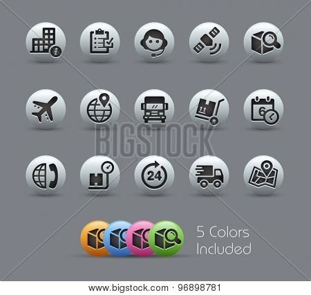Shipping and Tracking Icons // Pearly Series ----- The Vector file includes 5 color versions for each icon in different layers -----