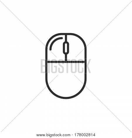 Computer mouse left click line icon outline vector sign linear pictogram isolated on white. Symbol logo illustration
