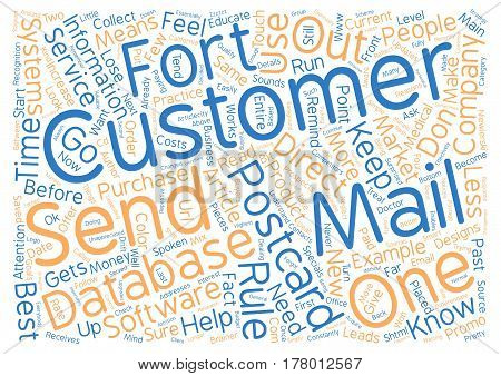 Direct Mail Postcard Rules text background word cloud concept