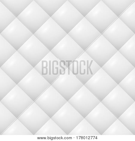 Quilted Pattern Vector. White Soft Neutral Background
