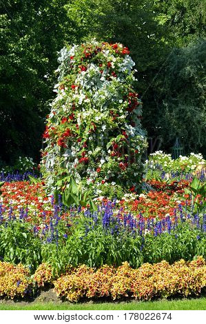 Flower beds in Jephson Gardens Leamington Spa Warwickshire