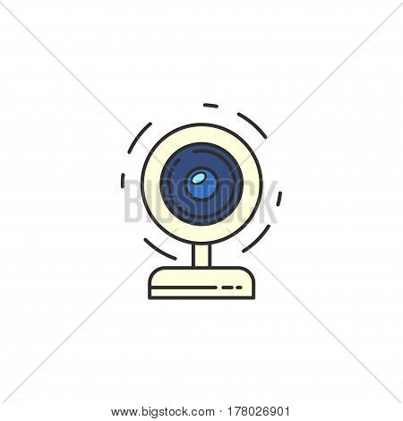 Isolated Vector Webcam Icon. Web Camera Flat Icon For Infographic, Website Or App. Chat Sign.