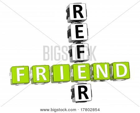 3D se referir um amigo Crossword