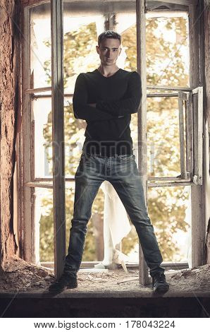 Guy in the background of a window