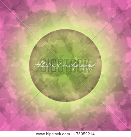 Glowing circle on abstract of blurred texture background with gradient backdrop. There is example of inscription for your text