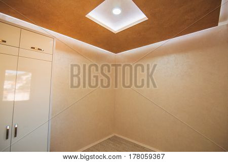 An empty apartment with no furniture. The apartment is renovated. Apartment for rent.