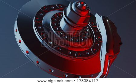 Car disk brake, 3d rendering, 3d model