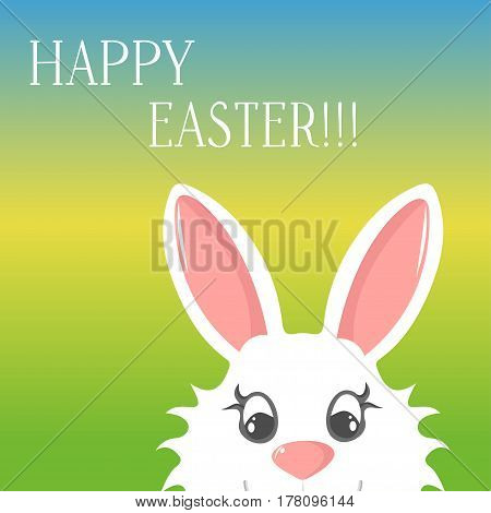 easter bunny greeting card banner happy easter n colorful background