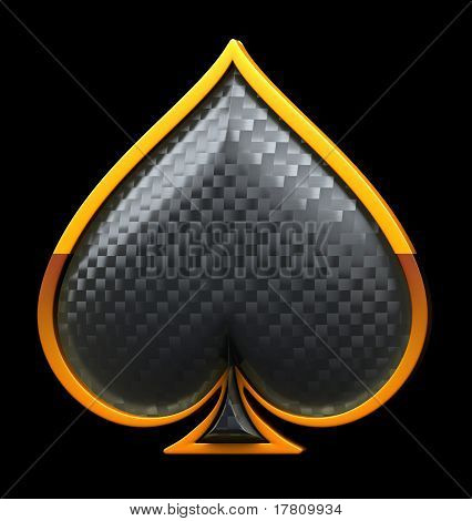 Spades Textured Card Suits Over Black