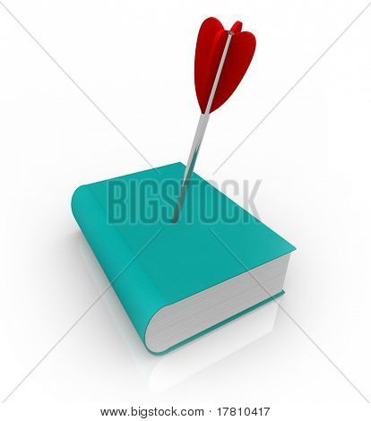 Книга с стрелкой в ее обложке, символизирующий убийства печатных СМИ за счет роста techn