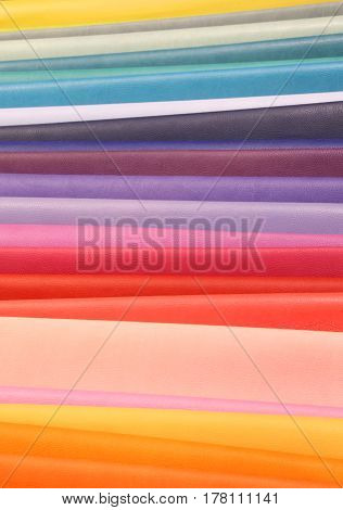 background with colorful pieces of Italian leather tanneries