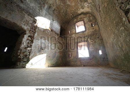 Room Of The Ruins Of An Ancient Fortess Used By Soldiers During