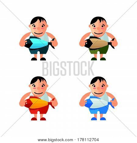 man and fish vector vector design support eps 10.