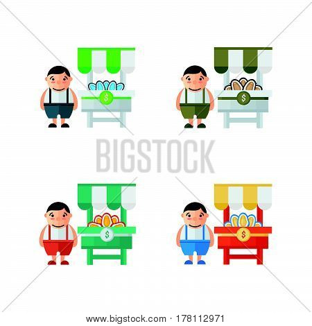 man and shellfish market vector design support eps 10.