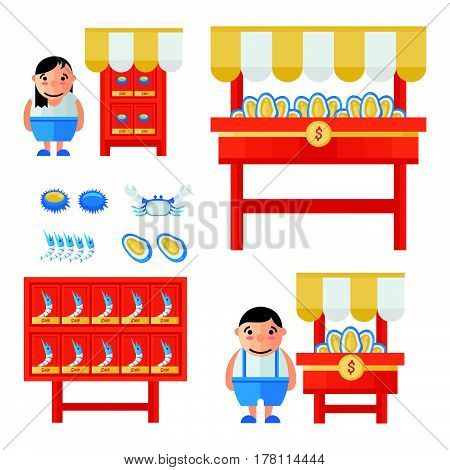 Seafood Market infographic vector design support eps 10.