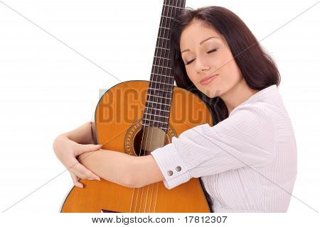 Unge smukke smilende Brunette Dame