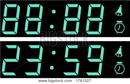 Näyttö A digitaalinen kello.