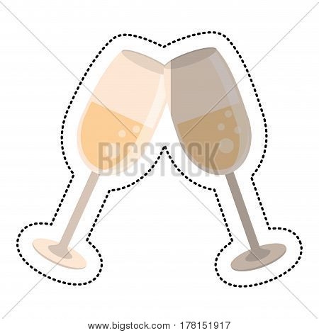 wedding glass cups champagne vector illustration eps 10