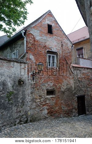 PTUJ, SLOVENIA - JULY 02: Architecture of Ptuj, town on the Drava River banks, Lower Styria Region, Slovenia on July 02, 2016.