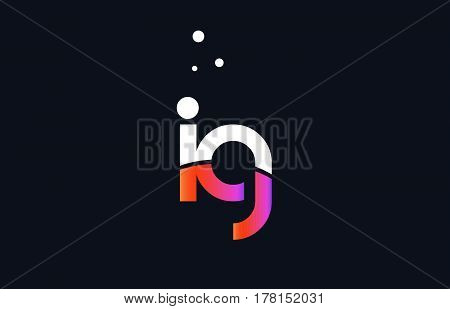 Ig I Q  Pink Purple White Blue Alphabet Letter Logo Icon Template