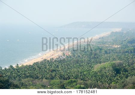 Ocean at the beach of Candolim on Goa India