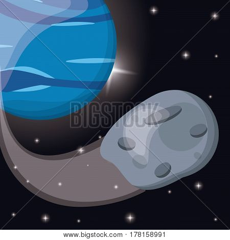 earth planet asteroid orbit vector illustration eps 10