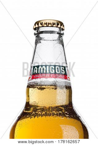 London, United Kingdom - March 23, 2017: Bottle Of Amigos Tequila Beeron White. A Beer Brewed By The