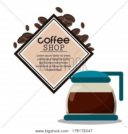 coffee shop glass pot poster vector illustration eps 10