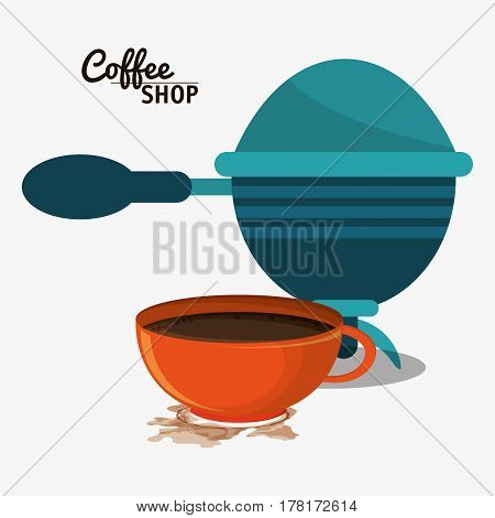 coffee shop with filter and cup vector illustration eps 10