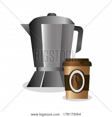 coffee maker and paper cup vector illustration eps 10