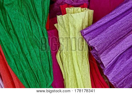 Set of colored paper on white background