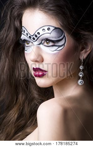 studio portrait of a  Beautiful fantasy eye face-art close-up