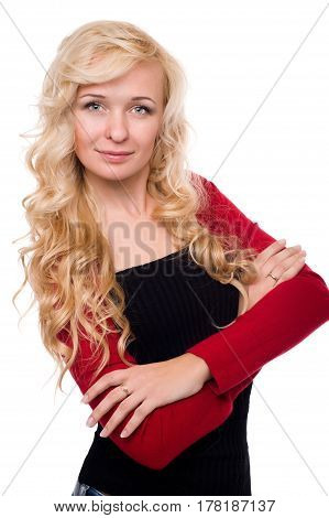 Young pretty woman with beautiful blond hairs