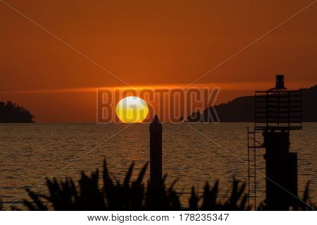 sunset at sutera marina beach kota kinabalu sabah