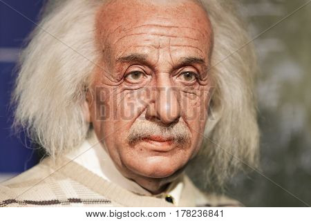 Bangkok - Jan 29: A Waxwork Of Albert Einstein On Display At Madame Tussauds On January 29, 2016 In