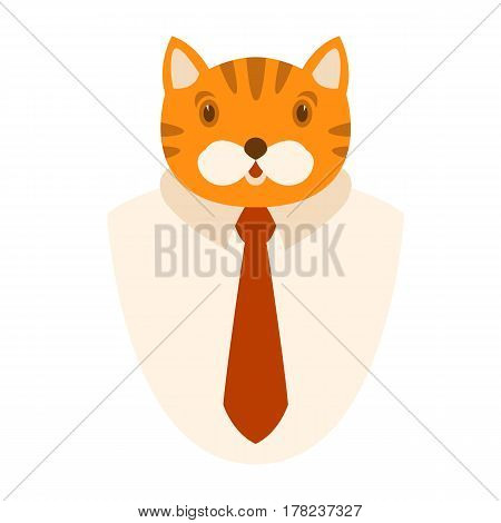 cat  head facevector illustration style Flat front side