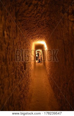 Noushabad and ancient underground city, Aran va Bidol, Kashan, Esfahan, Iran, March 23, 2017,  is considered one of the masterpieces of ancient architecture.