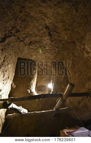 Noushabad and ancient underground city, Aran va Bidol, Kashan, Esfahan, Iran, March 23, 2017,  is considered one of the masterpieces of ancient architecture.