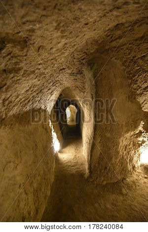 Noushabad and ancient underground city, Aran va Bidol, Kashan, Esfahan, Iran, March 23, 2017,  is considered one of the masterpieces of ancient architecture.