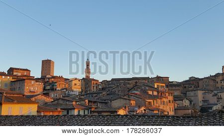 Panorama view of the city of Siena