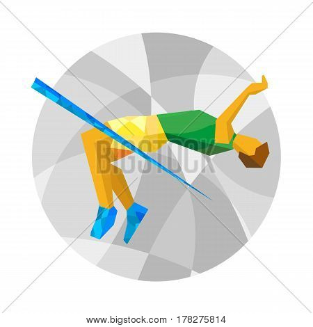 Jumping Athlete With Abstract Patterns