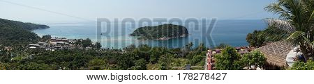 Panoramic sea view of Koh Phangan Thailand